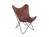Кресло с обивкой Garden Relax Eaton алюминий, натуральная кожа коричневый Фото 2