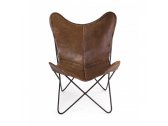 Кресло с обивкой Garden Relax Eaton алюминий, натуральная кожа коричневый Фото 3