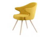 Кресло деревянное мягкое Scab Design You бук, ткань отбеленный бук, желтый Фото 3