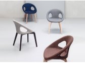 Кресло с обивкой Scab Design Natural Drop Pop бук, технополимер, ткань венге, светло-серый Фото 3