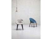 Кресло с обивкой Scab Design Natural Drop Pop бук, технополимер, ткань венге, светло-серый Фото 4