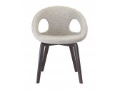 Кресло с обивкой Scab Design Natural Drop Pop бук, технополимер, ткань венге, светло-серый Фото 1