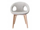 Кресло с обивкой Scab Design Natural Drop Pop бук, технополимер, ткань натуральный бук, светло-серый Фото 1