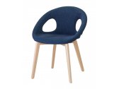 Кресло с обивкой Scab Design Natural Drop Pop бук, технополимер, ткань натуральный бук, синий Фото 1