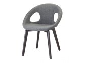 Кресло с обивкой Scab Design Natural Drop Pop бук, технополимер, ткань венге, серый Фото 1