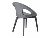 Кресло с обивкой Scab Design Natural Drop Pop бук, технополимер, ткань венге, серый Фото 2