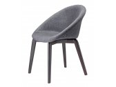 Кресло с обивкой Scab Design Natural Giulia Pop бук, технополимер, ткань венге, серый Фото 4