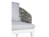 Кресло плетеное с подушками Tagliamento Aura алюминий, акрил тортора, белый Фото 2