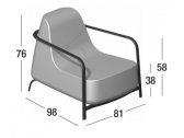 Кресло дизайнерское мягкое Fast BigFoot алюминий, ткань белый Фото 2