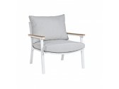 Кресло металлическое с подушками Garden Relax Metropolitan алюминий, тик, ткань серый Фото 1
