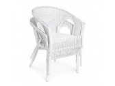 Кресло плетеное с подушкой Garden Relax Alliss натуральный ротанг белый Фото 3