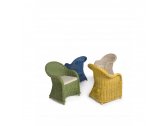Кресло плетеное с подушкой Garden Relax Martin натуральный ротанг зеленый Фото 8