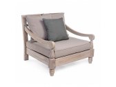 Кресло деревянное с подушкой Garden Relax Bali тик, ткань коричневый Фото 2