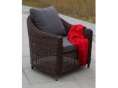 Кресло плетеное 4SIS Кон Панна алюминий, искусственный ротанг, ткань коричневый Фото 5