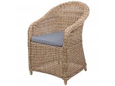 Кресло плетеное с подушкой Azzura Coventry искусственный ротанг натуральный, антрацит Фото 1
