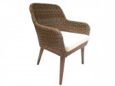 Кресло плетеное с подушкой Azzura Coco искусственный ротанг, акация коричневый Фото 1