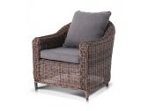 Кресло плетеное 4SIS Кон Панна алюминий, искусственный ротанг, ткань коричневый Фото 2