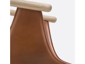 Кресло деревянное с обивкой PEDRALI Fox сталь, ясень, натуральная кожа беленый ясень, коричневый Фото 9