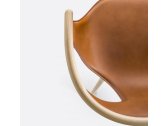 Кресло деревянное с обивкой PEDRALI Fox сталь, ясень, натуральная кожа беленый ясень, коричневый Фото 8