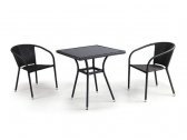 Комплект плетеной мебели Afina T282BNS/Y137C-W53 Brown 2Pcs искусственный ротанг, сталь коричневый Фото 2