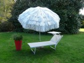 Зонт садовый с соломкой Maffei Kenya сталь, рафия серебристый Фото 1