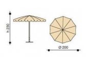 Зонт пляжный Maffei Allegro сталь, дралон бордовый Фото 2