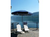 Зонт пляжный с поворотной рамой Maffei Venezia сталь, хлопок белый, синий Фото 3