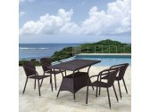 Комплект плетеной мебели Afina T198D/Y137C-W53 Brown 4Pcs искусственный ротанг, сталь коричневый Фото 2