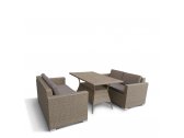 Комплект плетеной мебели Afina T198B/S52B-W56 Light  Brown  искусственный ротанг, сталь светло-коричневый Фото 2