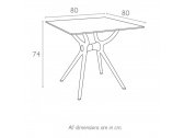 Стол пластиковый Siesta Contract Air Table 80 пластик, ламинат HPL черный Фото 2