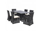 Обеденный комплект плетеной мебели KVIMOL KM-0012 алюминий, искусственный ротанг черный Фото 3