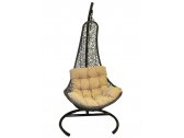 Кресло плетеное подвесное Ротанг Плюс Грация сталь, искусственный ротанг бежево-коричневый Фото 1