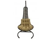 Кресло плетеное подвесное Ротанг Плюс Грация сталь, искусственный ротанг коричневый Фото 3