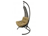 Кресло плетеное подвесное Ротанг Плюс Грация сталь, искусственный ротанг коричневый Фото 4