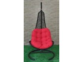 Кресло плетеное подвесное Ротанг Плюс Грация сталь, искусственный ротанг черный Фото 1
