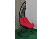 Кресло плетеное подвесное Ротанг Плюс Грация сталь, искусственный ротанг черный Фото 2