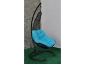 Кресло плетеное подвесное Ротанг Плюс Грация сталь, искусственный ротанг черный Фото 5