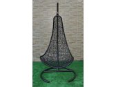 Кресло плетеное подвесное Ротанг Плюс Грация сталь, искусственный ротанг черный Фото 13