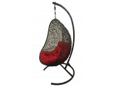 Кресло плетеное подвесное Ротанг Плюс Изи сталь, искусственный ротанг коричневый Фото 2