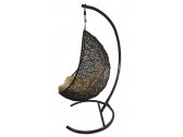 Кресло плетеное подвесное Ротанг Плюс Изи сталь, искусственный ротанг коричневый Фото 6
