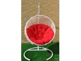 Кресло плетеное подвесное Ротанг Плюс Ола сталь, искусственный ротанг белый Фото 10