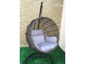 Кресло плетеное подвесное Ротанг Плюс Ола сталь, искусственный ротанг бежево-коричневый Фото 7