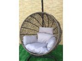 Кресло плетеное подвесное Ротанг Плюс Ола сталь, искусственный ротанг бежево-коричневый Фото 5