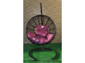 Кресло плетеное подвесное Ротанг Плюс Ола сталь, искусственный ротанг черный Фото 19
