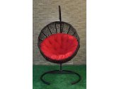 Кресло плетеное подвесное Ротанг Плюс Ола сталь, искусственный ротанг черный Фото 16