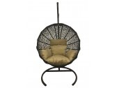 Кресло плетеное подвесное Ротанг Плюс Ола сталь, искусственный ротанг коричневый Фото 1
