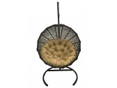Кресло плетеное подвесное Ротанг Плюс Ола сталь, искусственный ротанг коричневый Фото 2