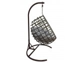 Кресло плетеное подвесное Ротанг Плюс Мачете сталь, искусственный ротанг бежево-коричневый Фото 6