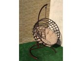 Кресло плетеное подвесное Ротанг Плюс Мачете сталь, искусственный ротанг коричневый Фото 2
