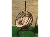 Кресло плетеное подвесное Ротанг Плюс Мачете сталь, искусственный ротанг коричневый Фото 1